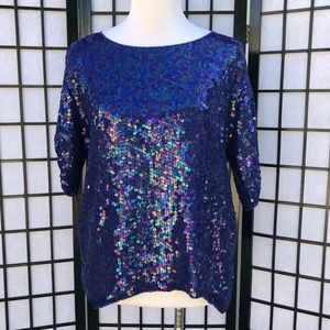 Sequin Blue Blouse